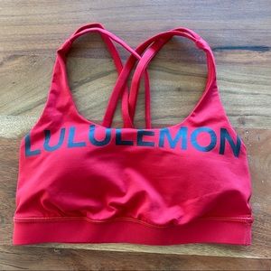 Red lululemon sports bra